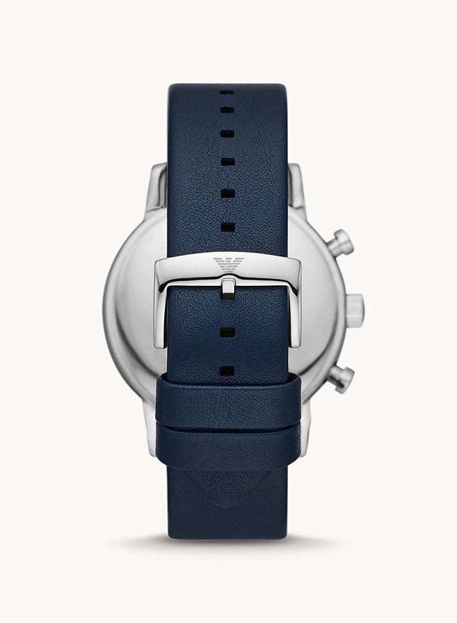 EMPORIO ARMANI Men Chronograph Blue Leather Watch  AR11451 - Image 3